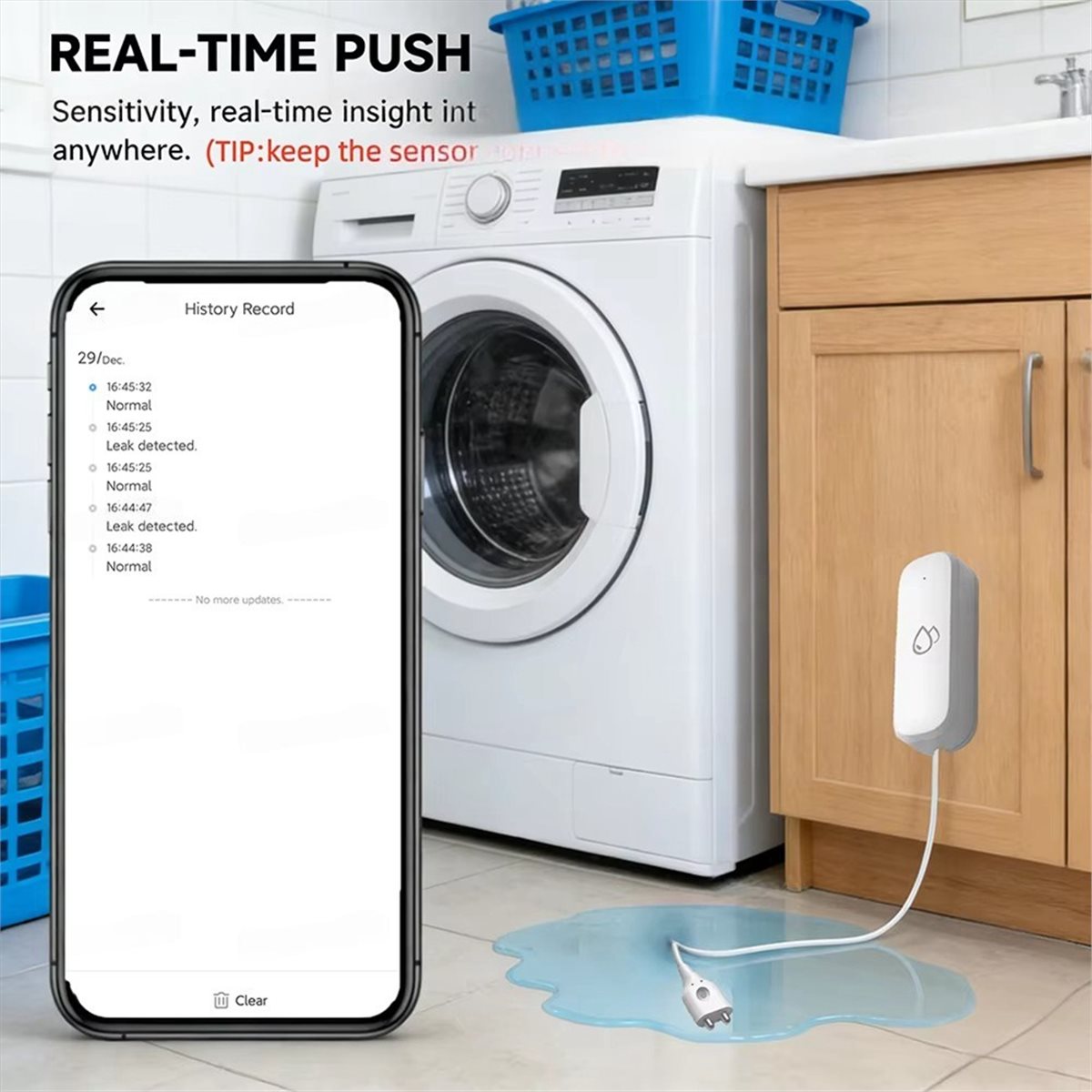 Water Alarm Sensor - Sensore di perdite d'acqua compatibile ZigBee,