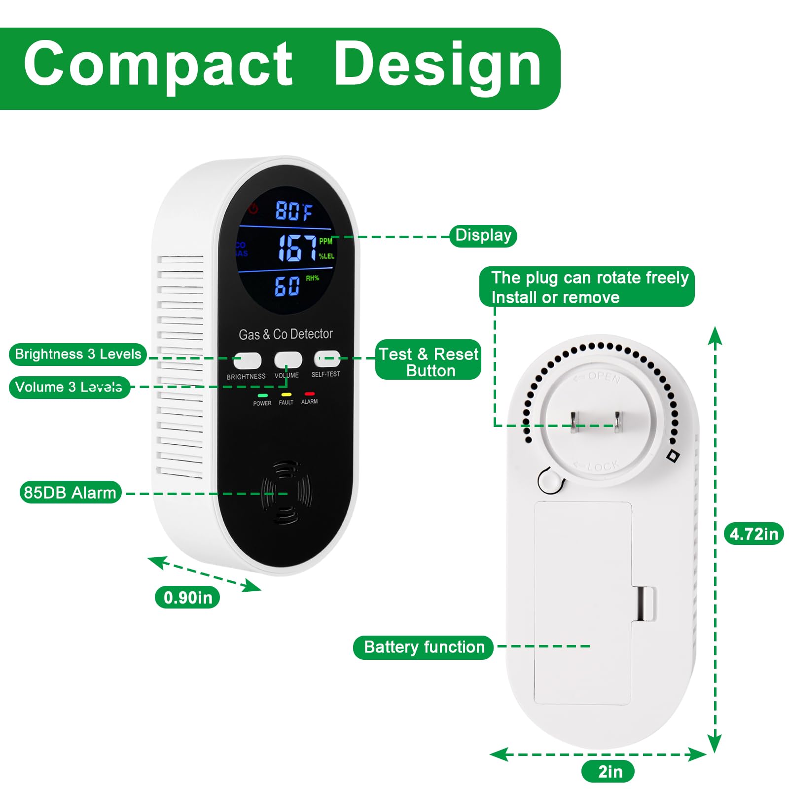 Rilevatore combinato 5-in-1 di - Co Detector Plug recensione e prezzo