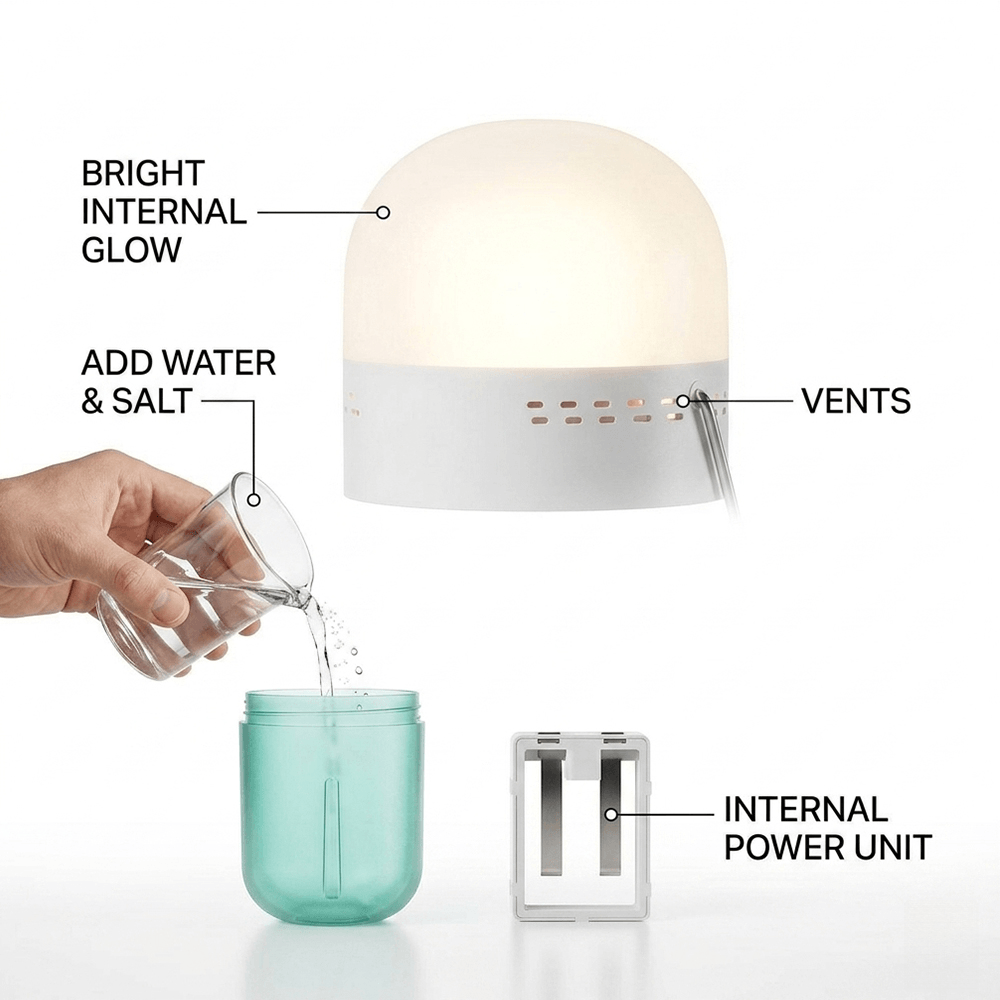 Lampada salina portatile compa - Power Outage Light recensione e prezzo