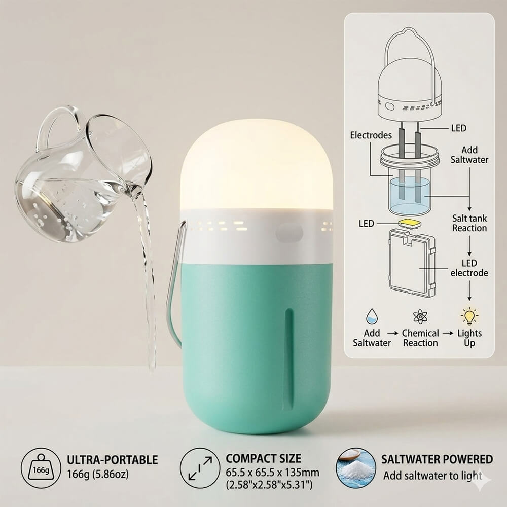 Lampada salina portatile compa - Power Outage Light recensione e prezzo